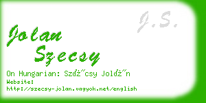 jolan szecsy business card